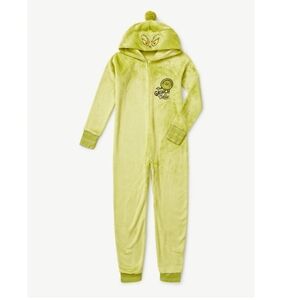 Justice Girls Grinch Hooded Full Zip Onesie Pajama